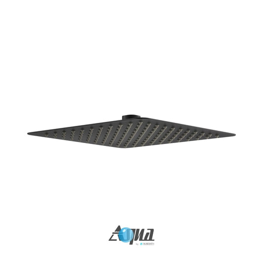 Aqua Piazza Black Shower Set With 8" Square Rain Shower Head-Bathroom & More | High Quality from Coozify