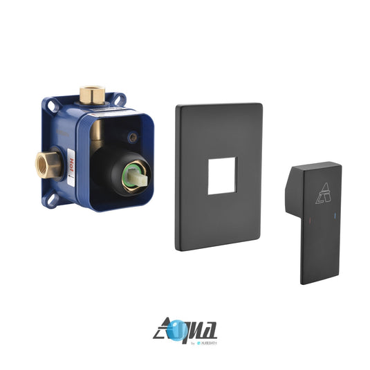 Aqua Piazza Black Shower Set With 12" Ceiling Mount Square Rain Shower-Bathroom & More | High Quality from Coozify