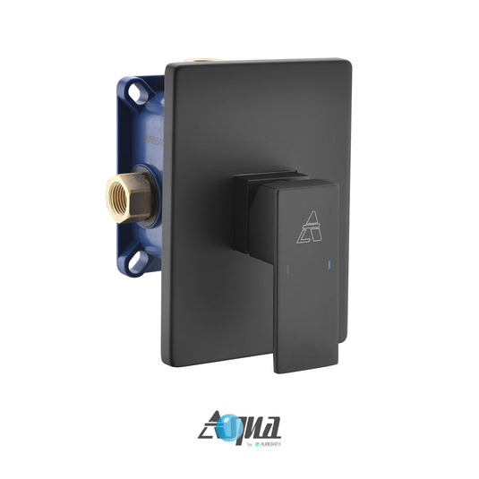 Aqua Piazza by Kube Bath 1-way Rough-in Valve With Cover Plate and Handle – Matte Black-Bathroom & More | High Quality from Coozify
