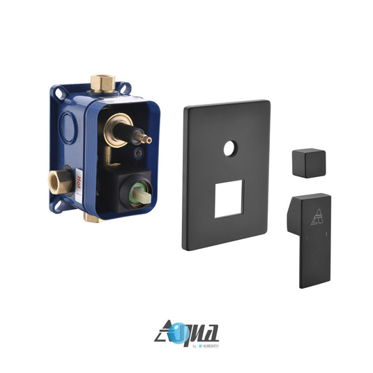 Aqua Piazza Black Shower Set With 8" Ceiling Mount Square Rain Shower, Tub Filler and 4 Body Jets-Bathroom & More | High Quality from Coozify