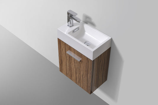 Bliss 18" Wall Mount / Wall Hung Bathroom Vanity With 1 Door-Bathroom & More | High Quality from Coozify