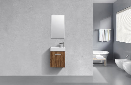 Bliss 18" Wall Mount / Wall Hung Bathroom Vanity With 1 Door-Bathroom & More | High Quality from Coozify