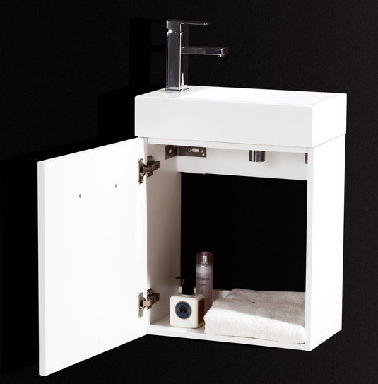 Bliss 18" Wall Mount / Wall Hung Bathroom Vanity With 1 Door-Bathroom & More | High Quality from Coozify