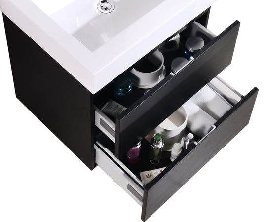 Bliss 24" Wall Mount / Wall Hung Bathroom Vanity With 2 Drawers-Bathroom & More | High Quality from Coozify