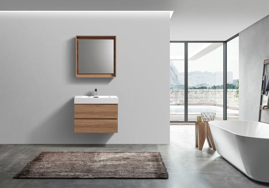 Bliss 30" Wall Mount / Wall Hung Bathroom Vanity With 2 Drawers-Bathroom & More | High Quality from Coozify