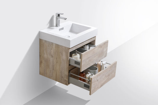 Bliss 24" Wall Mount / Wall Hung Bathroom Vanity With 2 Drawers-Bathroom & More | High Quality from Coozify