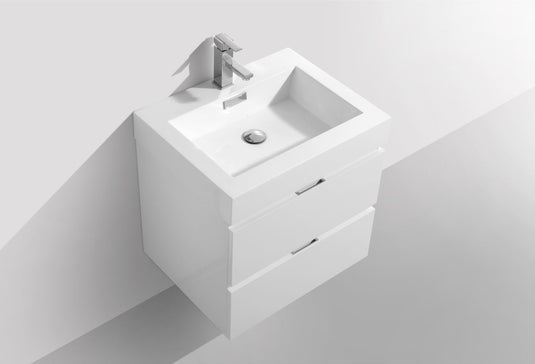 Bliss 24" Wall Mount / Wall Hung Bathroom Vanity With 2 Drawers-Bathroom & More | High Quality from Coozify