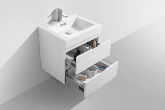 Bliss 24" Wall Mount / Wall Hung Bathroom Vanity With 2 Drawers-Bathroom & More | High Quality from Coozify