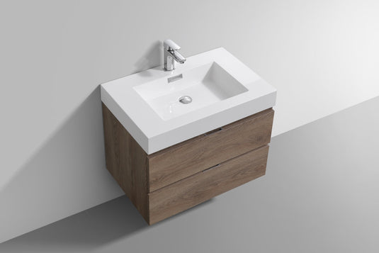 Bliss 30" Wall Mount / Wall Hung Bathroom Vanity With 2 Drawers-Bathroom & More | High Quality from Coozify
