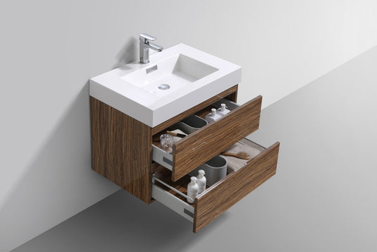 Bliss 30" Wall Mount / Wall Hung Bathroom Vanity With 2 Drawers-Bathroom & More | High Quality from Coozify