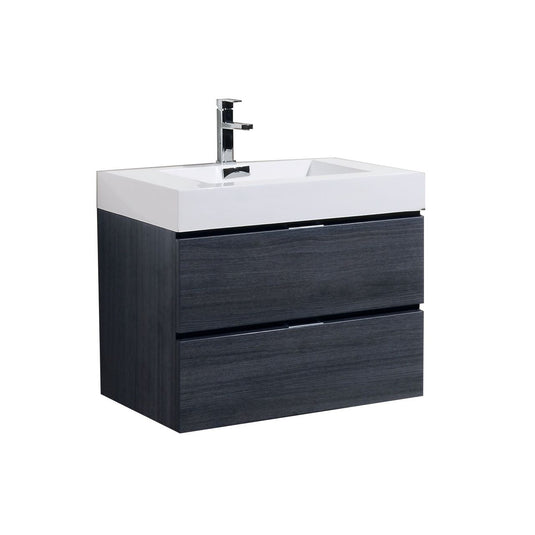 Bliss 30" Wall Mount / Wall Hung Bathroom Vanity With 2 Drawers-Bathroom & More | High Quality from Coozify