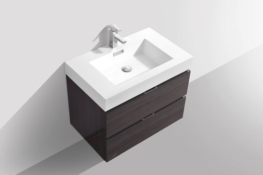 Bliss 30" Wall Mount / Wall Hung Bathroom Vanity With 2 Drawers-Bathroom & More | High Quality from Coozify