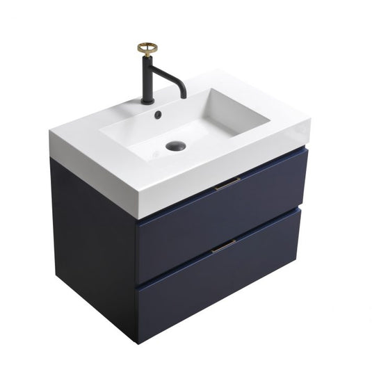 Bliss 30" Wall Mount / Wall Hung Bathroom Vanity With 2 Drawers-Bathroom & More | High Quality from Coozify