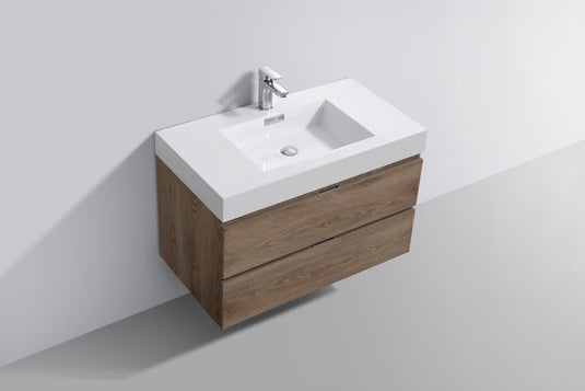 Bliss 36" Wall Mount / Wall Hung Modern Bathroom Vanity With 2 Drawers-Bathroom & More | High Quality from Coozify