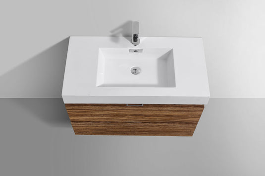 Bliss 36" Wall Mount / Wall Hung Modern Bathroom Vanity With 2 Drawers-Bathroom & More | High Quality from Coozify