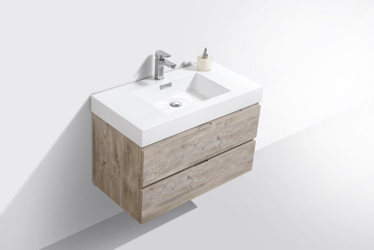 Bliss 36" Wall Mount / Wall Hung Modern Bathroom Vanity With 2 Drawers-Bathroom & More | High Quality from Coozify