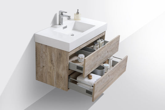 Bliss 36" Wall Mount / Wall Hung Modern Bathroom Vanity With 2 Drawers-Bathroom & More | High Quality from Coozify