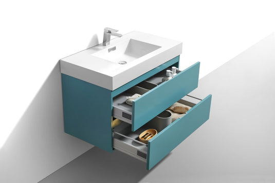 Bliss 36" Wall Mount / Wall Hung Modern Bathroom Vanity With 2 Drawers-Bathroom & More | High Quality from Coozify
