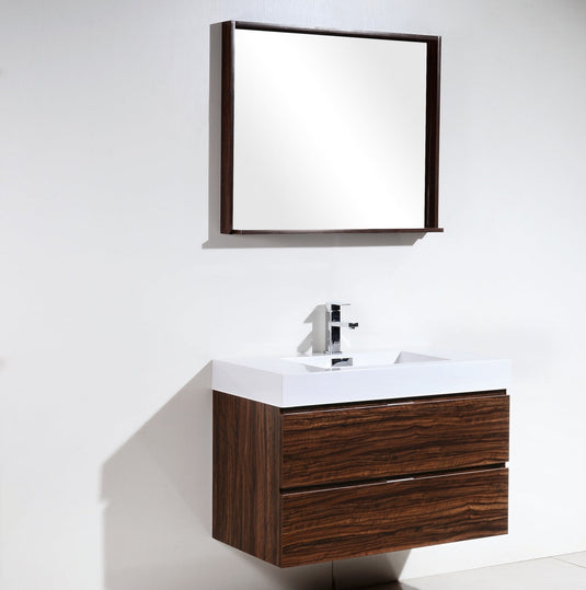 Bliss 36" Wall Mount / Wall Hung Modern Bathroom Vanity With 2 Drawers-Bathroom & More | High Quality from Coozify