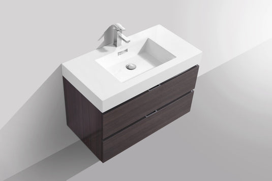 Bliss 36" Wall Mount / Wall Hung Modern Bathroom Vanity With 2 Drawers-Bathroom & More | High Quality from Coozify