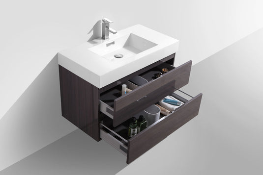 Bliss 36" Wall Mount / Wall Hung Modern Bathroom Vanity With 2 Drawers-Bathroom & More | High Quality from Coozify