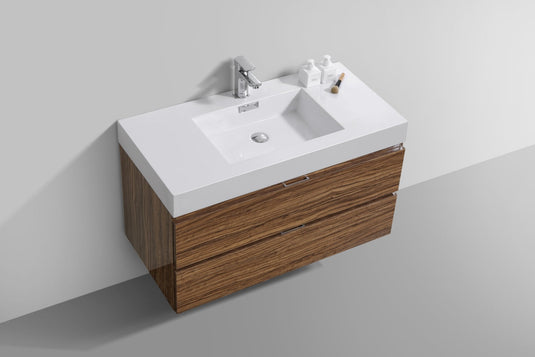 Bliss 40" Wall Mount / Wall Hung Modern Bathroom Vanity With 2 Drawers Acrylic Countertop-Bathroom & More | High Quality from Coozify