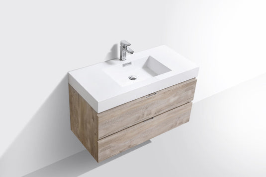 Bliss 40" Wall Mount / Wall Hung Modern Bathroom Vanity With 2 Drawers Acrylic Countertop-Bathroom & More | High Quality from Coozify