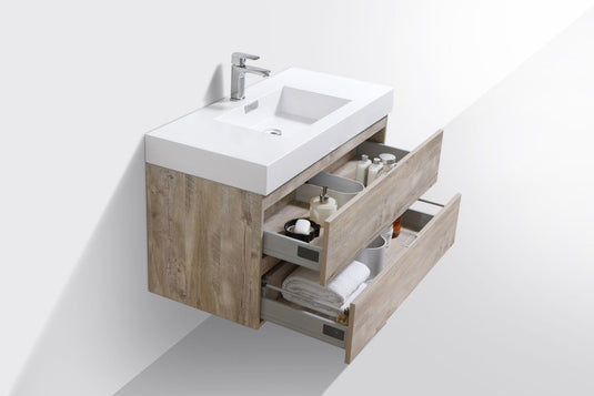 Bliss 40" Wall Mount / Wall Hung Modern Bathroom Vanity With 2 Drawers Acrylic Countertop-Bathroom & More | High Quality from Coozify