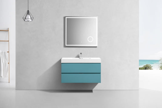 Bliss 40" Wall Mount / Wall Hung Modern Bathroom Vanity With 2 Drawers Acrylic Countertop-Bathroom & More | High Quality from Coozify