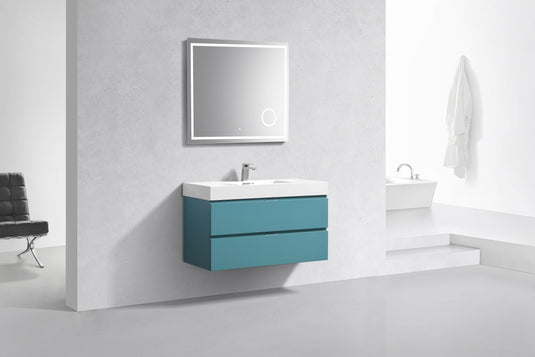 Bliss 40" Wall Mount / Wall Hung Modern Bathroom Vanity With 2 Drawers Acrylic Countertop-Bathroom & More | High Quality from Coozify