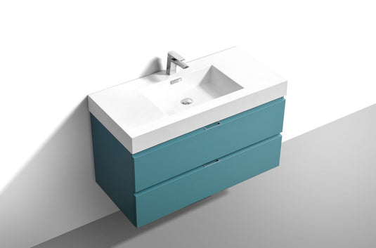 Bliss 40" Wall Mount / Wall Hung Modern Bathroom Vanity With 2 Drawers Acrylic Countertop-Bathroom & More | High Quality from Coozify