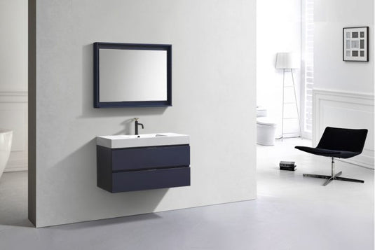 Bliss 40" Wall Mount / Wall Hung Modern Bathroom Vanity With 2 Drawers Acrylic Countertop-Bathroom & More | High Quality from Coozify