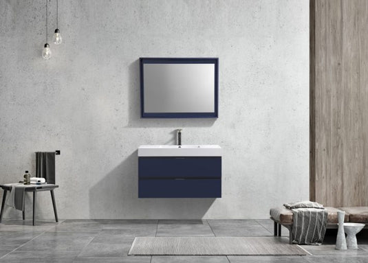 Bliss 40" Wall Mount / Wall Hung Modern Bathroom Vanity With 2 Drawers Acrylic Countertop-Bathroom & More | High Quality from Coozify