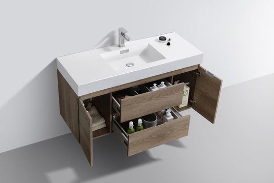 Bliss 48" Wall Mount / Wall Hung Modern Bathroom Vanity With 2 Drawers And 2 Doors Acrylic Countertop-Bathroom & More | High Quality from Coozify