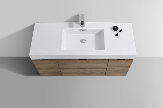 Bliss 48" Wall Mount / Wall Hung Modern Bathroom Vanity With 2 Drawers And 2 Doors Acrylic Countertop-Bathroom & More | High Quality from Coozify