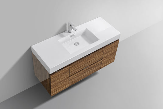 Bliss 48" Wall Mount / Wall Hung Modern Bathroom Vanity With 2 Drawers And 2 Doors Acrylic Countertop-Bathroom & More | High Quality from Coozify