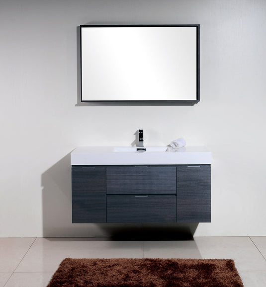 Bliss 48" Wall Mount / Wall Hung Modern Bathroom Vanity With 2 Drawers And 2 Doors Acrylic Countertop-Bathroom & More | High Quality from Coozify
