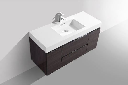 Bliss 48" Wall Mount / Wall Hung Modern Bathroom Vanity With 2 Drawers And 2 Doors Acrylic Countertop-Bathroom & More | High Quality from Coozify