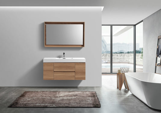 Bliss 48" Wall Mount / Wall Hung Modern Bathroom Vanity With 2 Drawers And 2 Doors Acrylic Countertop-Bathroom & More | High Quality from Coozify