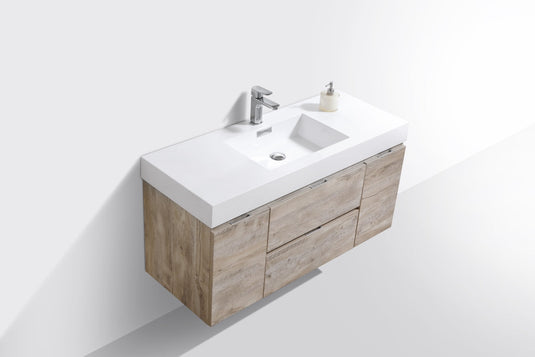 Bliss 48" Wall Mount / Wall Hung Modern Bathroom Vanity With 2 Drawers And 2 Doors Acrylic Countertop-Bathroom & More | High Quality from Coozify