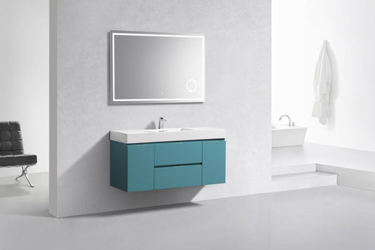 Bliss 48" Wall Mount / Wall Hung Modern Bathroom Vanity With 2 Drawers And 2 Doors Acrylic Countertop-Bathroom & More | High Quality from Coozify