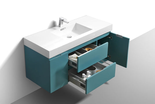 Bliss 48" Wall Mount / Wall Hung Modern Bathroom Vanity With 2 Drawers And 2 Doors Acrylic Countertop-Bathroom & More | High Quality from Coozify