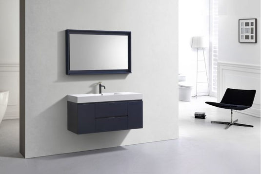 Bliss 48" Wall Mount / Wall Hung Modern Bathroom Vanity With 2 Drawers And 2 Doors Acrylic Countertop-Bathroom & More | High Quality from Coozify