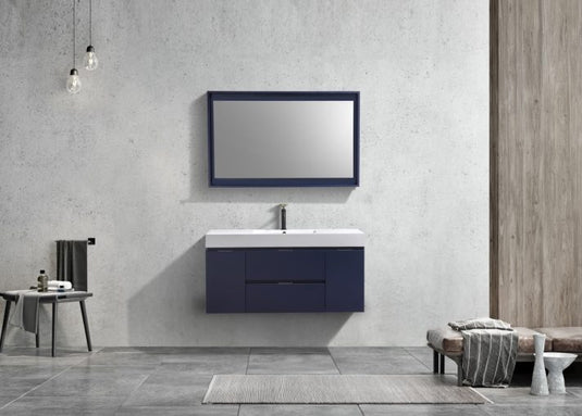 Bliss 48" Wall Mount / Wall Hung Modern Bathroom Vanity With 2 Drawers And 2 Doors Acrylic Countertop-Bathroom & More | High Quality from Coozify