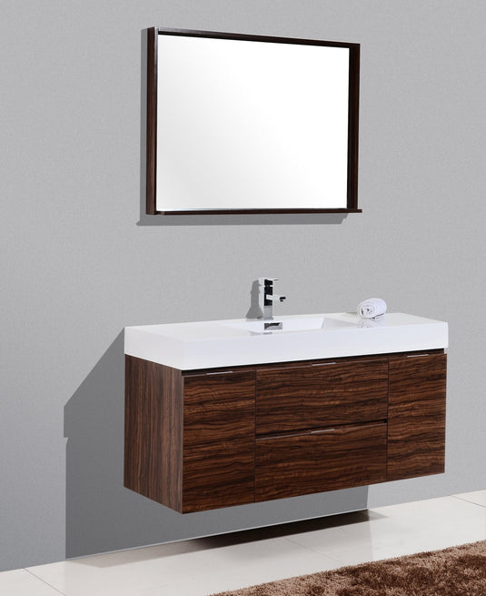 Bliss 48" Wall Mount / Wall Hung Modern Bathroom Vanity With 2 Drawers And 2 Doors Acrylic Countertop-Bathroom & More | High Quality from Coozify