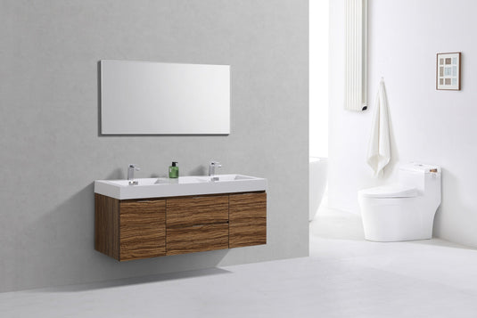 Bliss 60" Wall Mount / Wall Hung Double Sink Bathroom Vanity With 2 Drawers And 2 Doors Acrylic Countertop-Bathroom & More | High Quality from Coozify