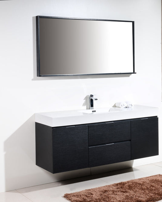 Bliss 60" Wall Mount / Wall Hung Modern Single Sink Bathroom Vanity With 2 Drawers And 2 Doors Acrylic Countertop-Bathroom & More | High Quality from Coozify