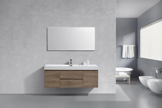 Bliss 60" Wall Mount / Wall Hung Modern Single Sink Bathroom Vanity With 2 Drawers And 2 Doors Acrylic Countertop-Bathroom & More | High Quality from Coozify