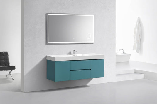 Bliss 60" Wall Mount / Wall Hung Modern Single Sink Bathroom Vanity With 2 Drawers And 2 Doors Acrylic Countertop-Bathroom & More | High Quality from Coozify