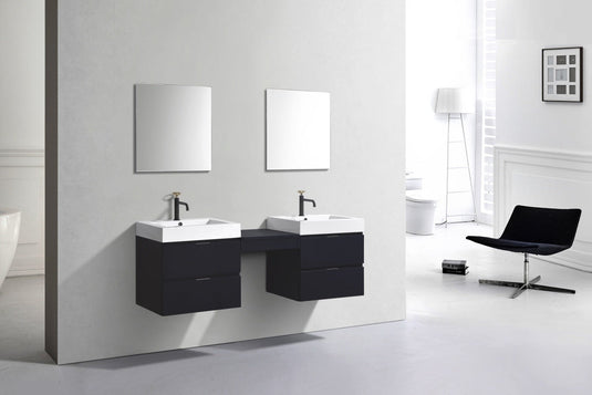 Bliss 68″ Wall Mount Double Sink Modern Bathroom Vanity-Bathroom & More | High Quality from Coozify